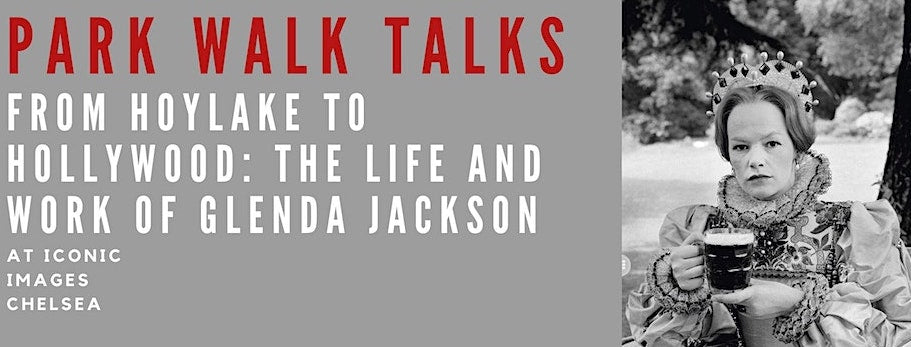 A red background with black text reading "Park Walk Talks", with the Iconic Images logo underneath.
