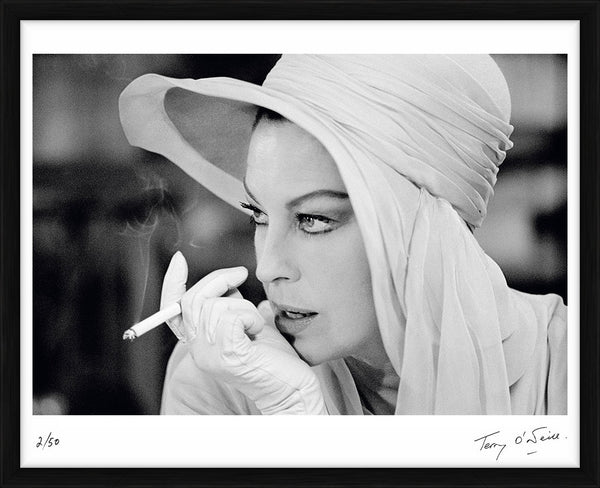 Ava Gardner smoking on set, 1972 — Limited Edition Print, framed - Terry O'Neill