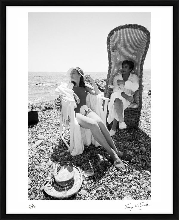 Albert Finney and Audrey Hepburn in St. Tropez, 1967 — Limited Edition Print, framed - Terry O'Neill