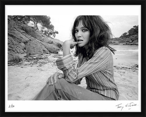 Anna Karina at the beach, 1967 — Limited Edition Print, framed - Terry O'Neill