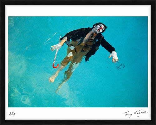 Anthony Newley dressed as a clown in Beverly Hills, 1968 — Limited Edition Print, framed - Terry O'Neill