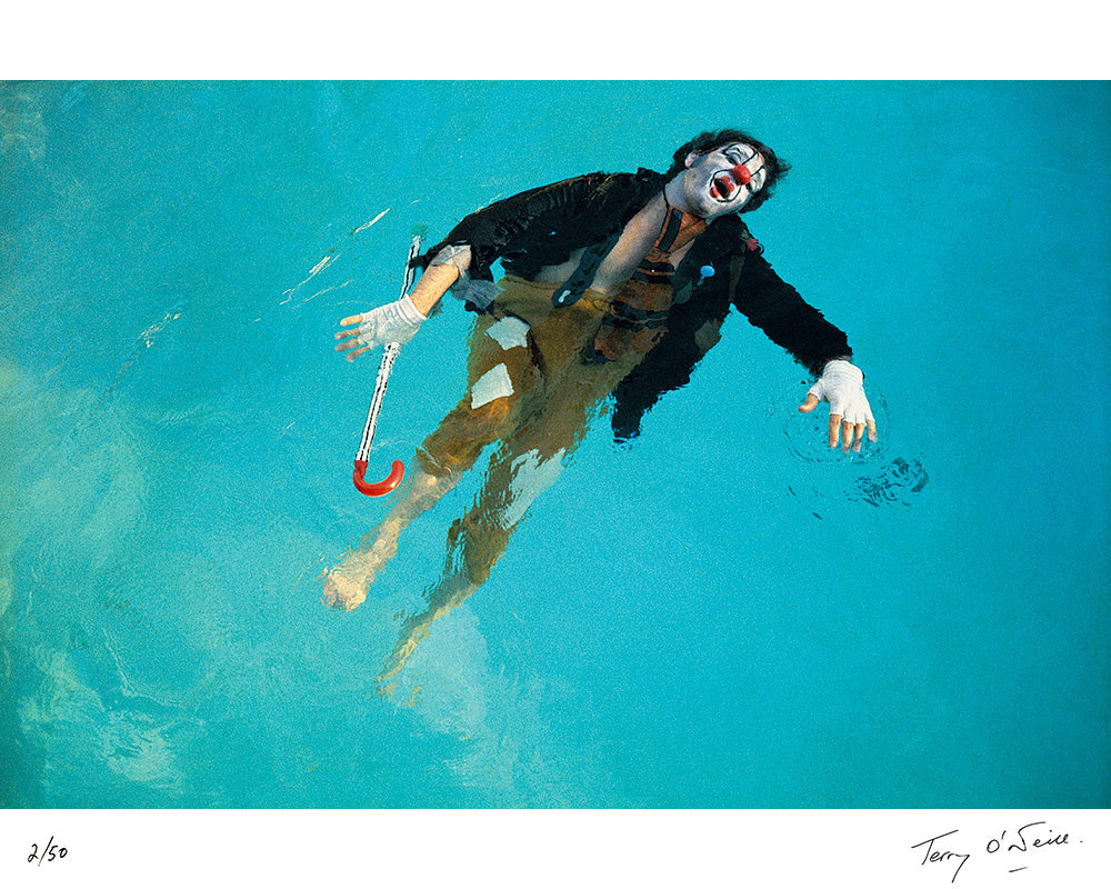 Anthony Newley dressed as a clown in Beverly Hills, 1968 by Terry O'Neill – Limited Edition Print.