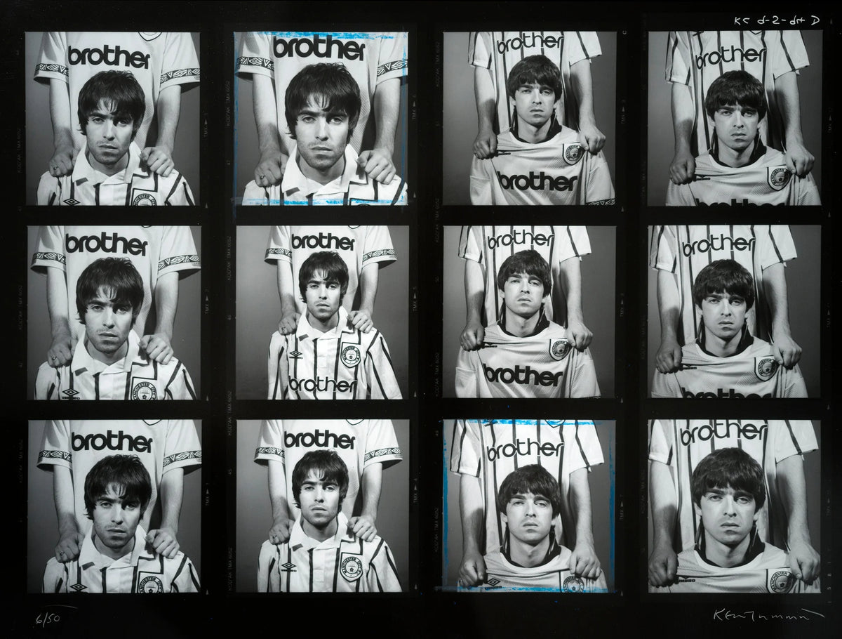 Liam and Noel Gallagher of Oasis, Contact Sheet, 1994 by Kevin Cummins – Limited Edition Print.
