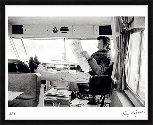 Clint Eastwood filming Joe Kidd, 1972 — Limited Edition Print, framed - Terry O'Neill