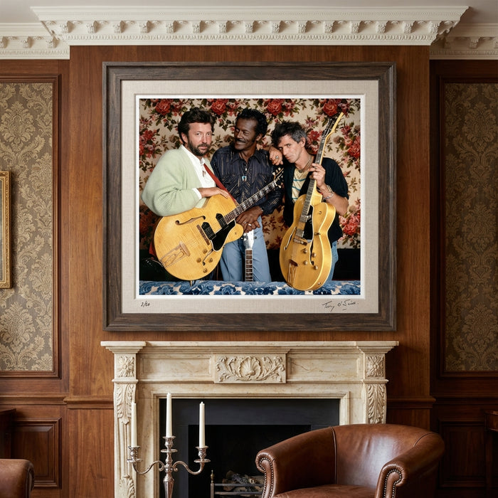 Eric Clapton, Chuck Berry, and Keith Richards in Los Angeles, 1986 — Limited Edition Print