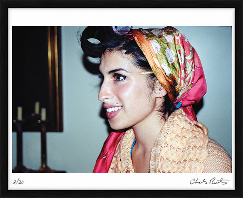 Amy Winehouse Wearing Rollers, 2003 — Limited Edition Print, framed - Charles Moriarty