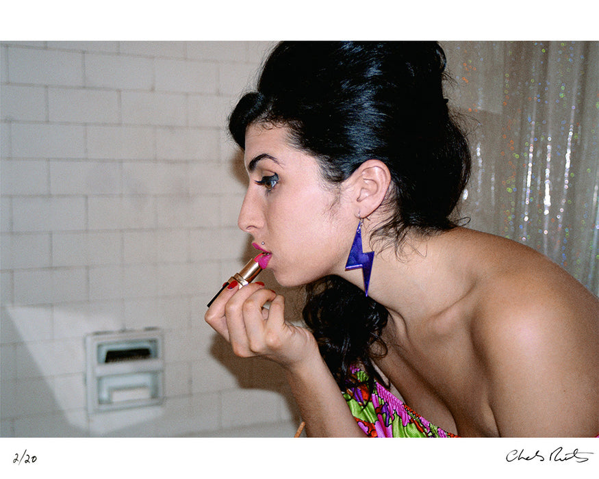 Amy Winehouse applying lipstick, 2003 — Limited Edition Print