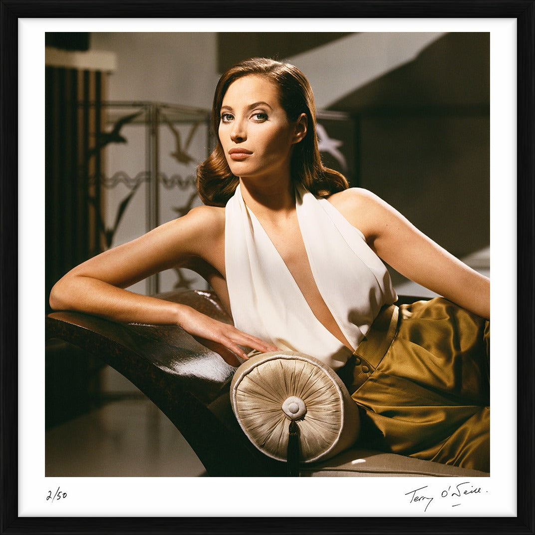 Christy Turlington lounging, 1992 by Terry O'Neill – Limited Edition Print.