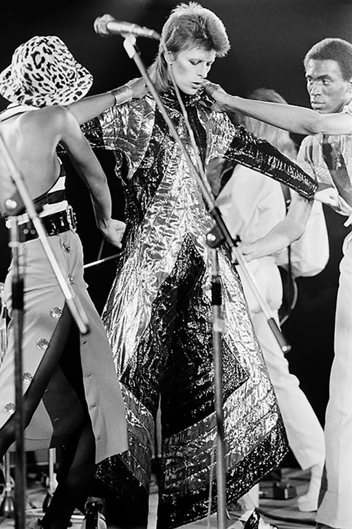 David Bowie on stage as Ziggy Stardust at the Marquee Club in