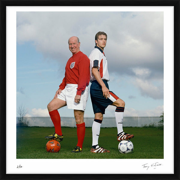 David Beckham and Bobby Charlton, 1990s — Limited Edition Print, framed - Terry O'Neill