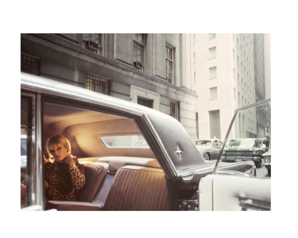 Brigitte Bardot sits in the backseat of a car in New York City, 1965 — Limited Edition Print