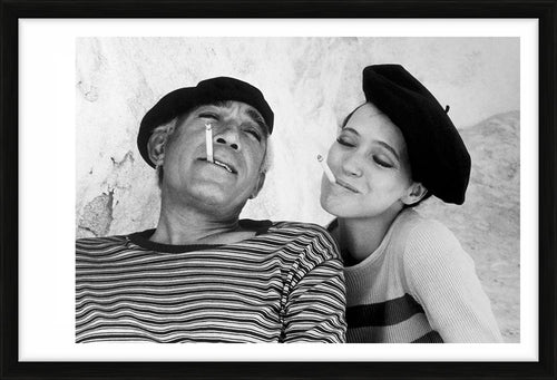Anthony Quinn and Anna Karina on the set of "The Magus" in Spain, 1976 — Limited Edition Print, framed - Eve Arnold