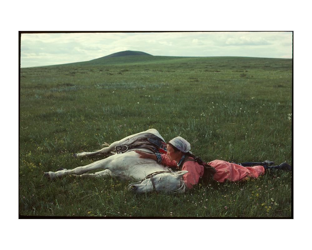 A woman trains a horse for the militia in Inner Mongolia, 1979 — Limited Edition Print