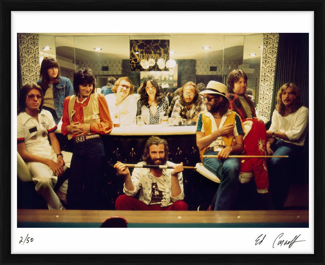 Eric Clapton and musicians at Shangri La Studios, 1975 by Ed Caraeff – Limited Edition Print.