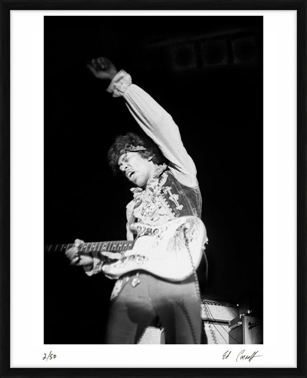 Jimi Hendrix at Monterey Pop Music Festival, 1967 — Limited Edition Print, framed - Ed Caraeff