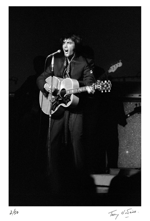 Elvis Presley during his Las Vegas residency, 1969 — Signed Limited Edition Print - Terry O'Neill