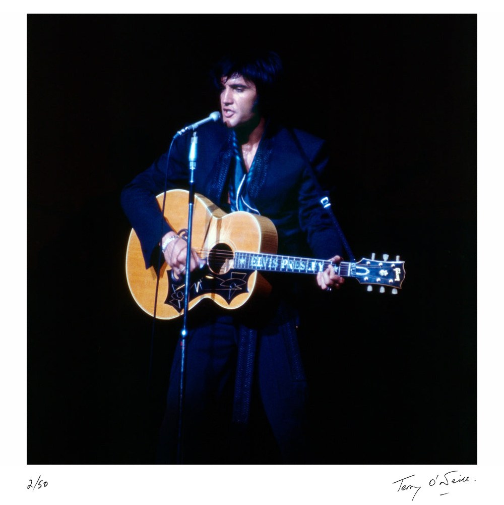 Elvis Presley performing in Las Vegas, 1969 by Terry O'Neill – Limited Edition Print.