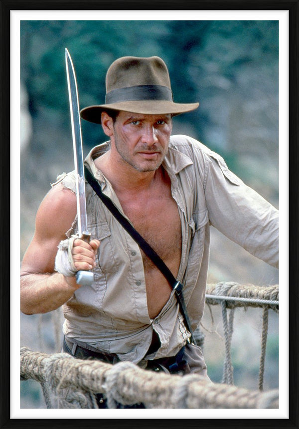 Harrison Ford filming Indiana Jones, 1984 — Limited Edition Print, framed - Eva Sereny