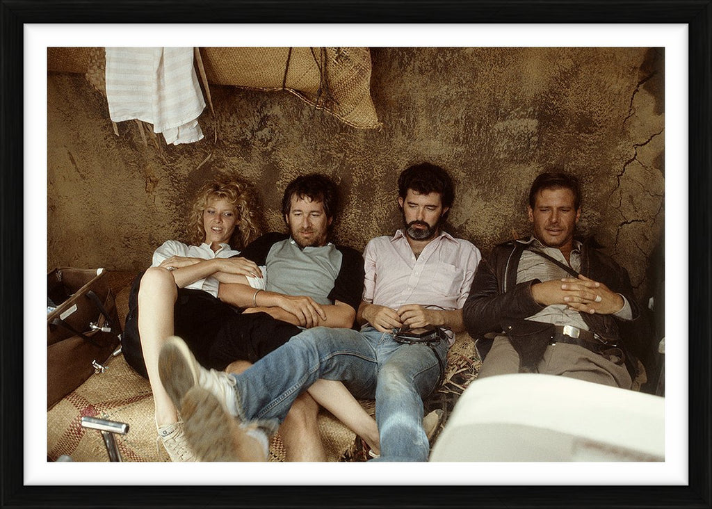 Kate Capshaw, Steven Spielberg, George Lucas & Harrison Ford for Indiana Jones, 1984 - Limited Edition Print by Eva Sereny – Limited Edition Print.