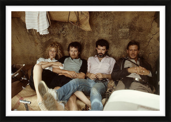 Kate Capshaw, Steven Spielberg, George Lucas & Harrison Ford for Indiana Jones, 1984 — Limited Edition Print, framed - Eva Sereny