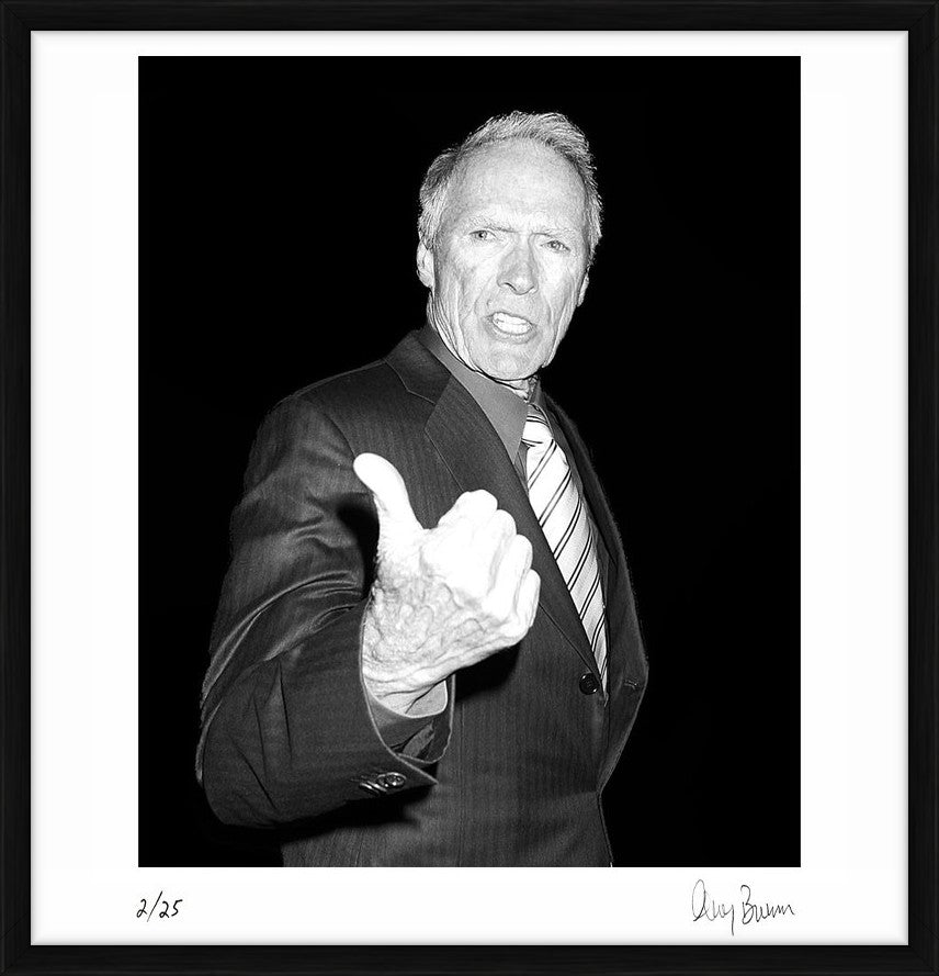 Clint Eastwood in London, 2009. by Greg Brennan – Limited Edition Print.