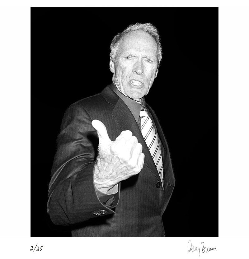 Clint Eastwood in London, 2009. by Greg Brennan – Limited Edition Print.