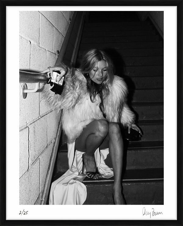 Kate Moss on the Stairs, 2007 — Limited Edition Print, framed - Greg Brennan