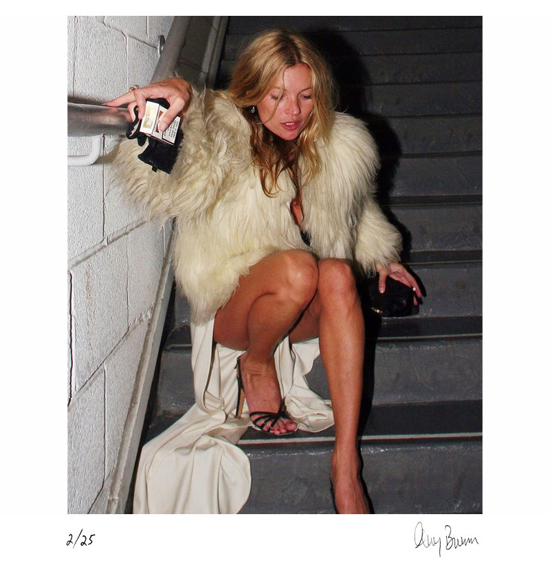 Kate Moss on the Stairs, 2007 (colour version) by Greg Brennan – Limited Edition Print.