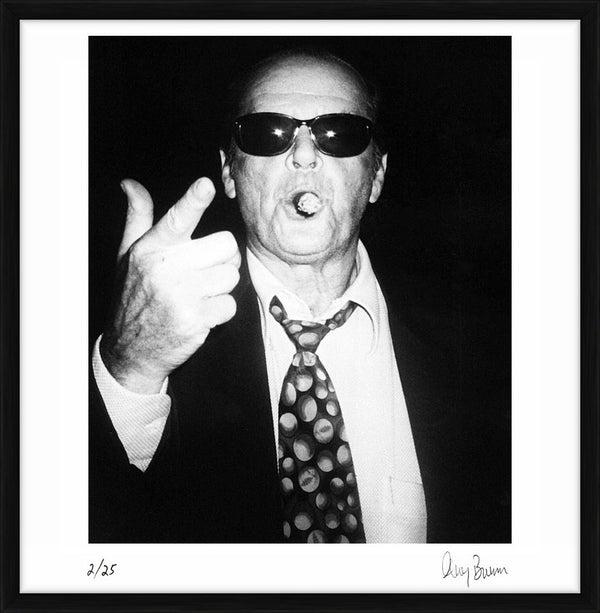 Jack Nicholson outside Stringfellows, London, 2001 — Limited Edition Print, framed - Greg Brennan