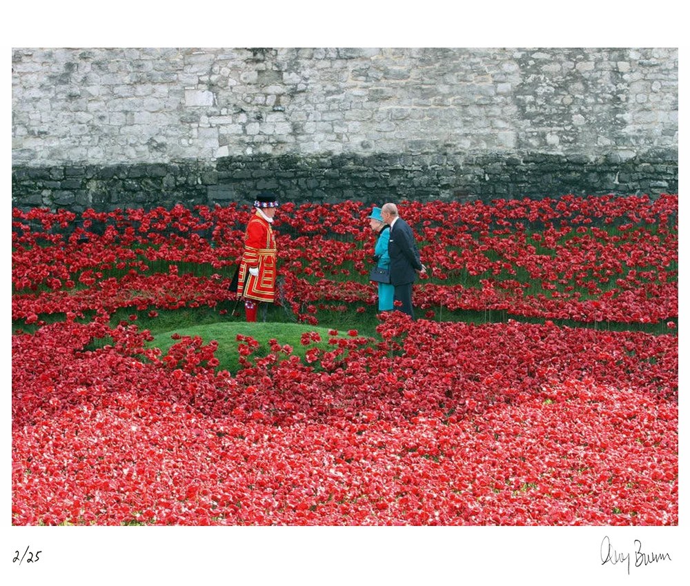 Queen Elizabeth II and Prince Philip, Duke of Edinburgh, Tower of London, 2014 – Limited Edition Print by Greg Brennan – Limited Edition Print.