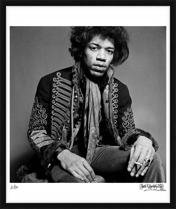 Jimi Hendrix poses with a cigarette, 1967 — Limited Edition Print, framed - Gered Mankowitz