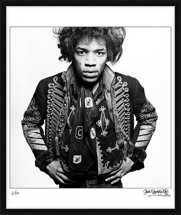 Jimi Hendrix with hands on hips, 1967 — Limited Edition Print, framed - Gered Mankowitz
