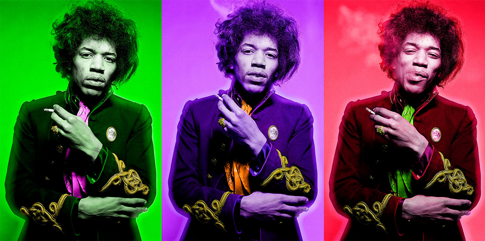 「Jimi Hendrix, Smoking」Gered Mankowitz Jimi Hendrix photographed smoking in London, 1967, colorized