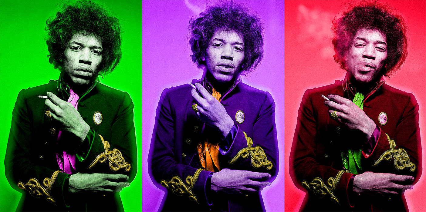 Jimi Hendrix photographed smoking in London, 1967, colorized — Limited Edition Print
