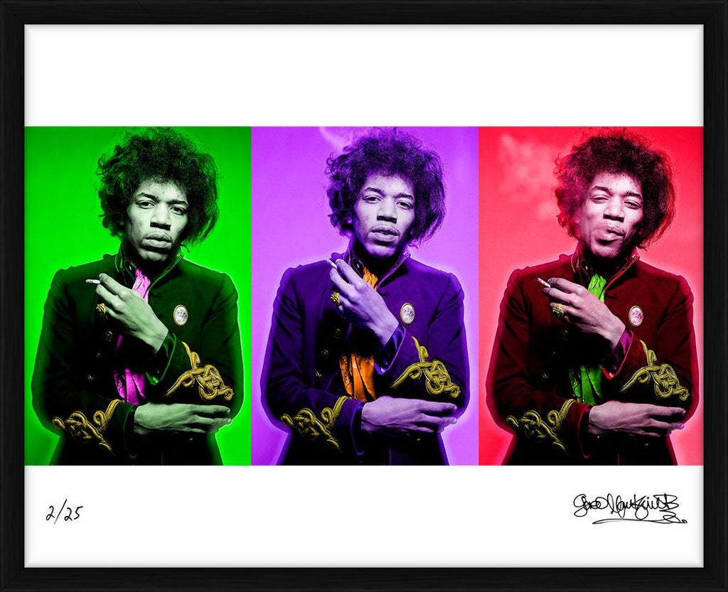 Jimi Hendrix photographed smoking in London, 1967, colorized - Limited Edition Print by Gered Mankowitz – Limited Edition Print.