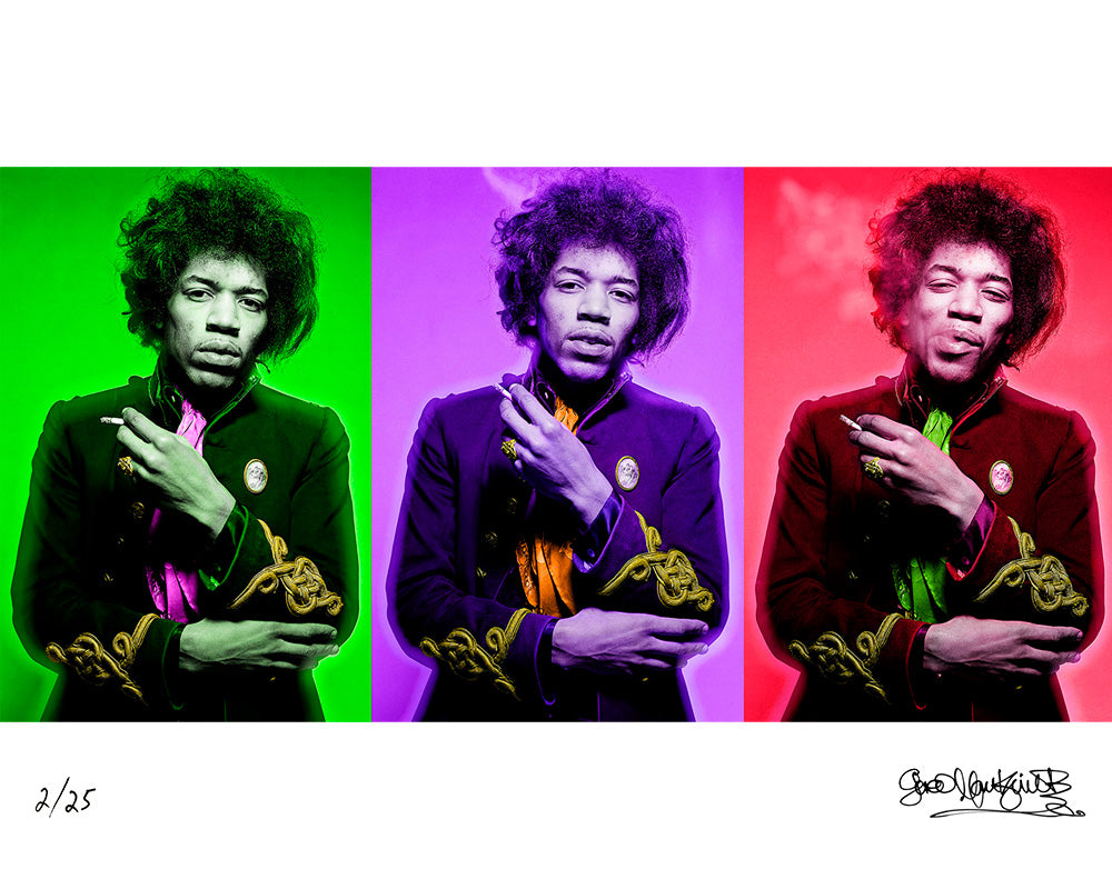Jimi Hendrix photographed smoking in London, 1967, colorized