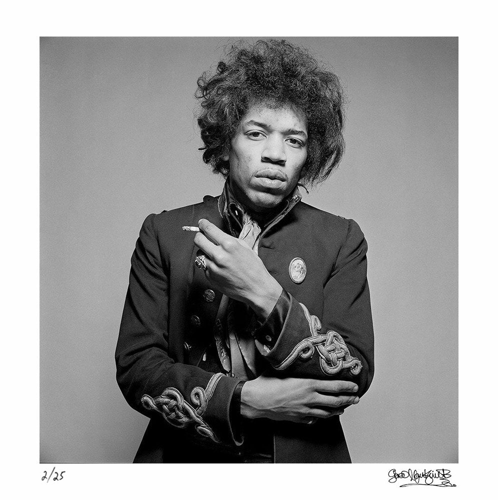 Jimi Hendrix poses with a cigarette, 1967 – Limited Edition Print by Gered Mankowitz – Limited Edition Print.