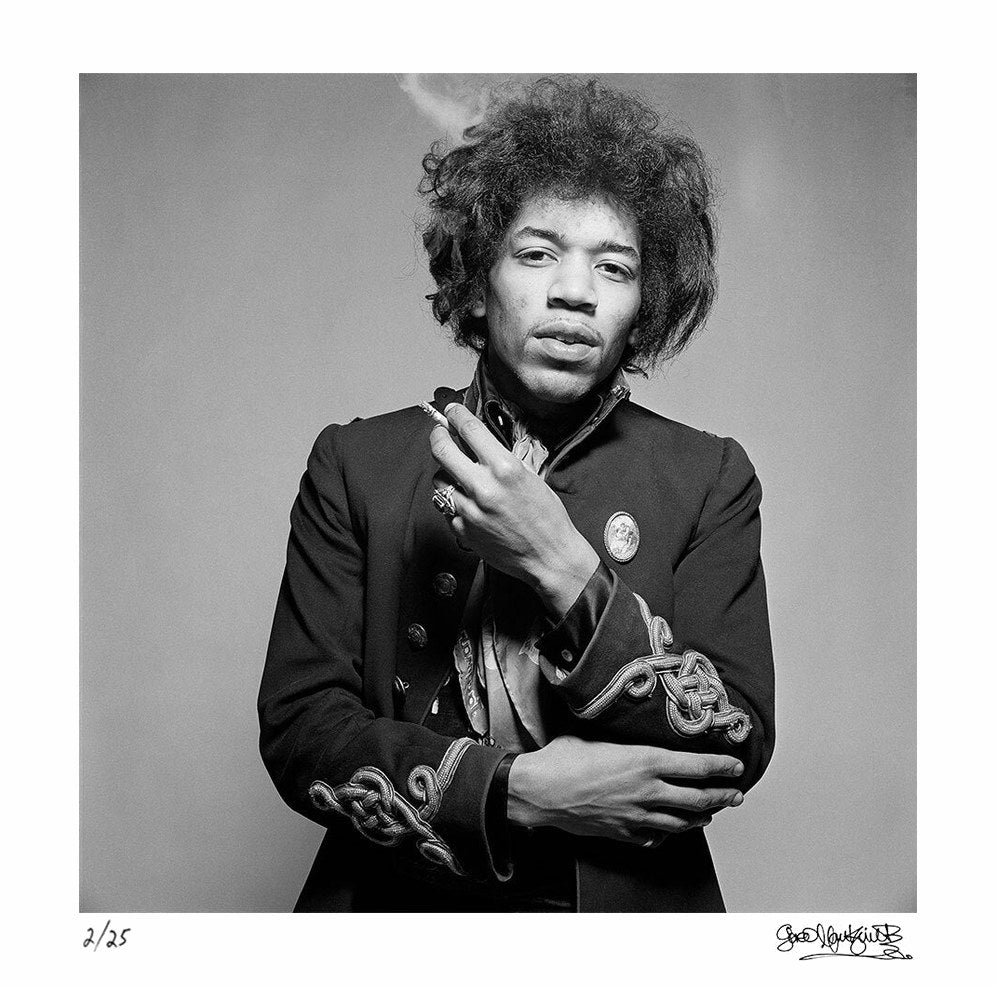 Jimi Hendrix poses with a cigarette, 1967 – Limited Edition Print by Gered Mankowitz – Limited Edition Print.