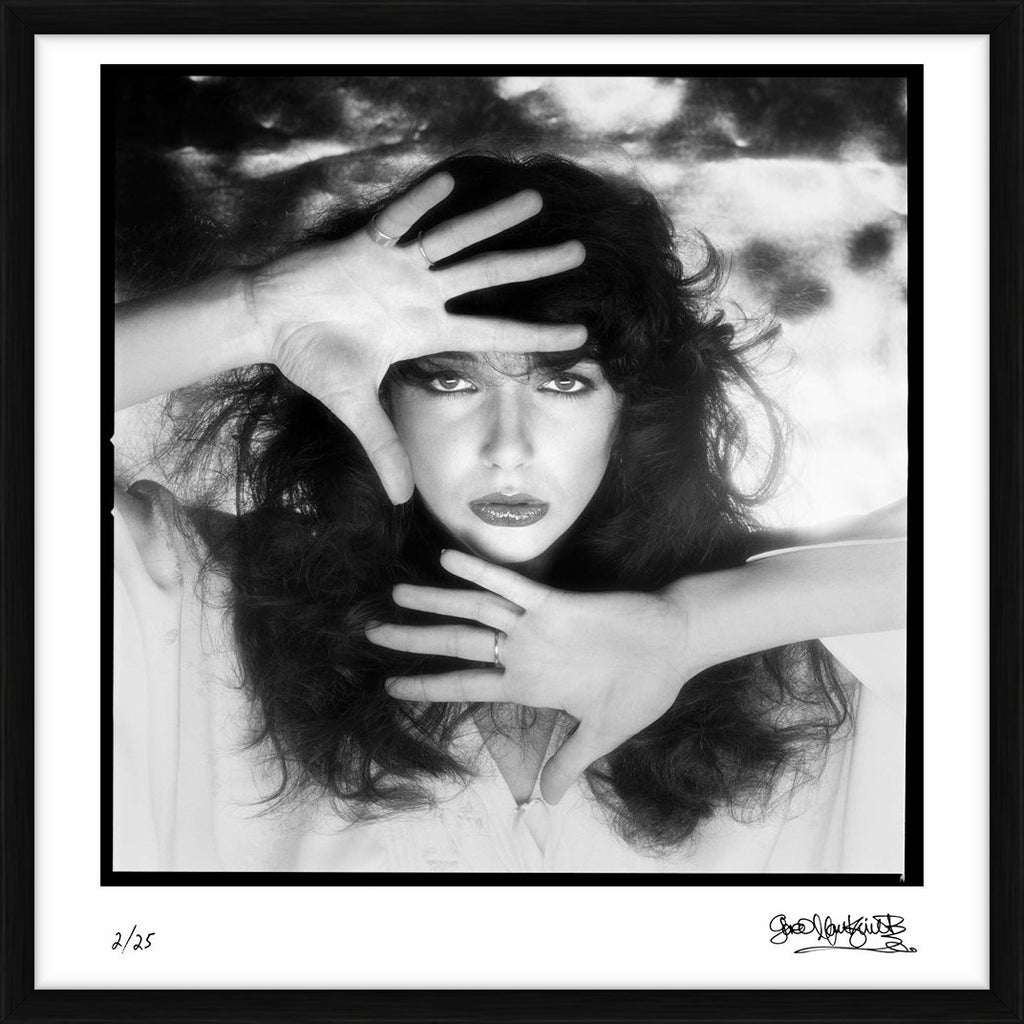 Kate Bush framing her face, 1978 – Limited Edition Print by Gered Mankowitz – Limited Edition Print.