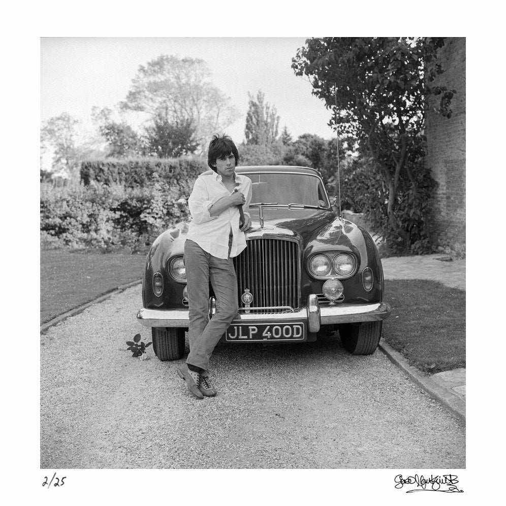 Buy Keith Richards next to Blue Lena, 1966 in USA by Gered Mankowitz – Limited Edition Print.
