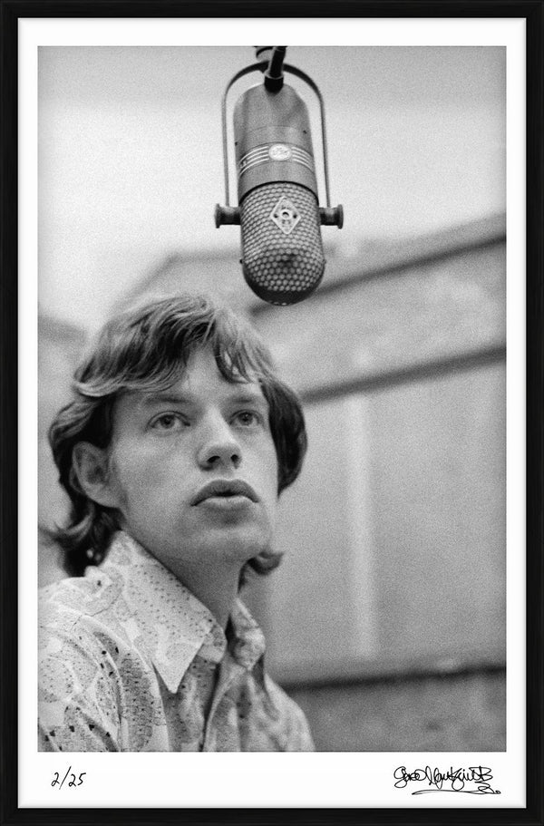 Mick Jagger at RCA Studios, Hollywood, 1965 — Limited Edition Print, framed - Gered Mankowitz