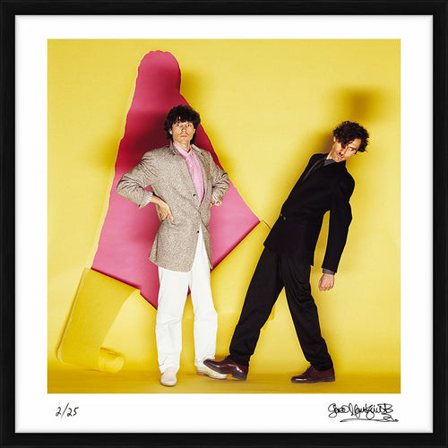 American pop and rock band Sparks (Ron and Russell Mael), photographed in London, 1977 — Limited Edition Print, framed - Gered Mankowitz