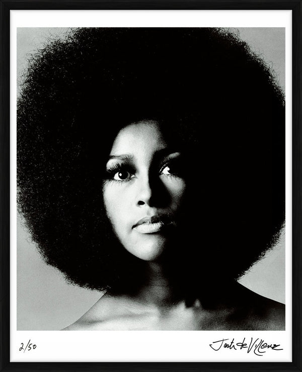 Marsha Hunt close up portrait, 1968 — Limited Edition Print, framed - Justin de Villeneuve