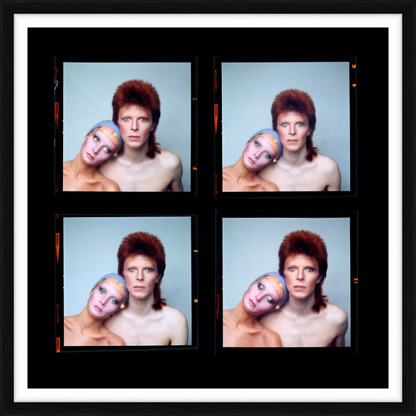 David Bowie & Twiggy Pin Ups contact sheet, 1973 — Limited Edition Print, framed - Justin de Villeneuve