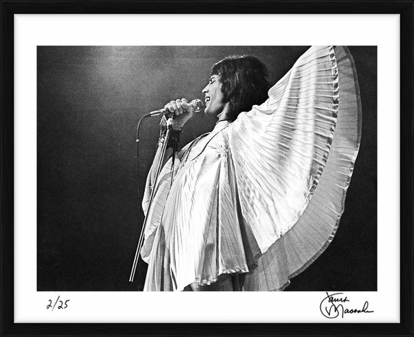 Freddie Mercury at the Cleveland Music Hall, 1975 — Limited Edition Print, framed - Janet Macoska