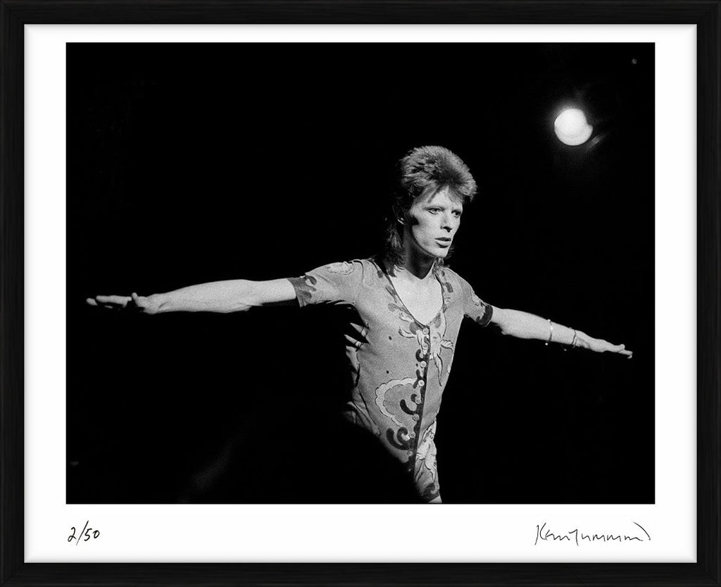 David Bowie at the Rolarena, 1973 – Limited Edition Print by Kevin Cummins – Limited Edition Print.