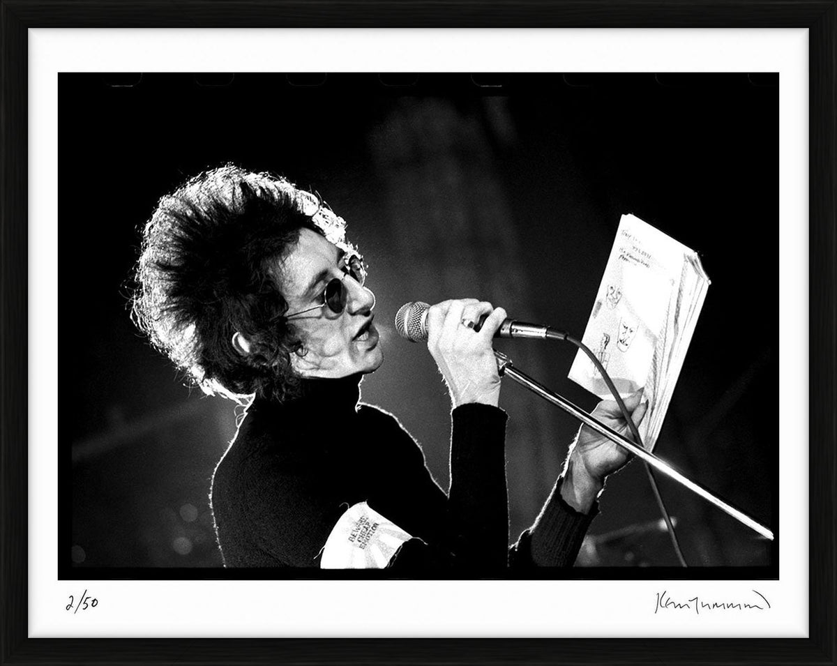 John Cooper-Clarke at Elizabethan Hall, 1977 by Kevin Cummins – Limited Edition Print.