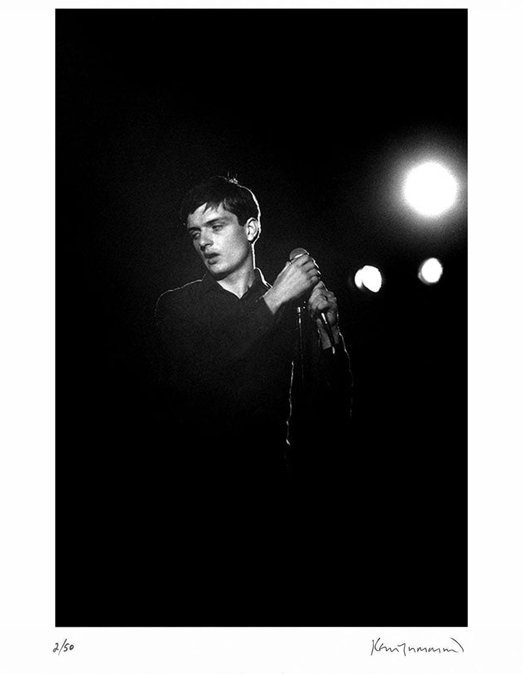 Ian Curtis at Leigh Festival, 1979 – Limited Edition Print by Kevin Cummins – Limited Edition Print.