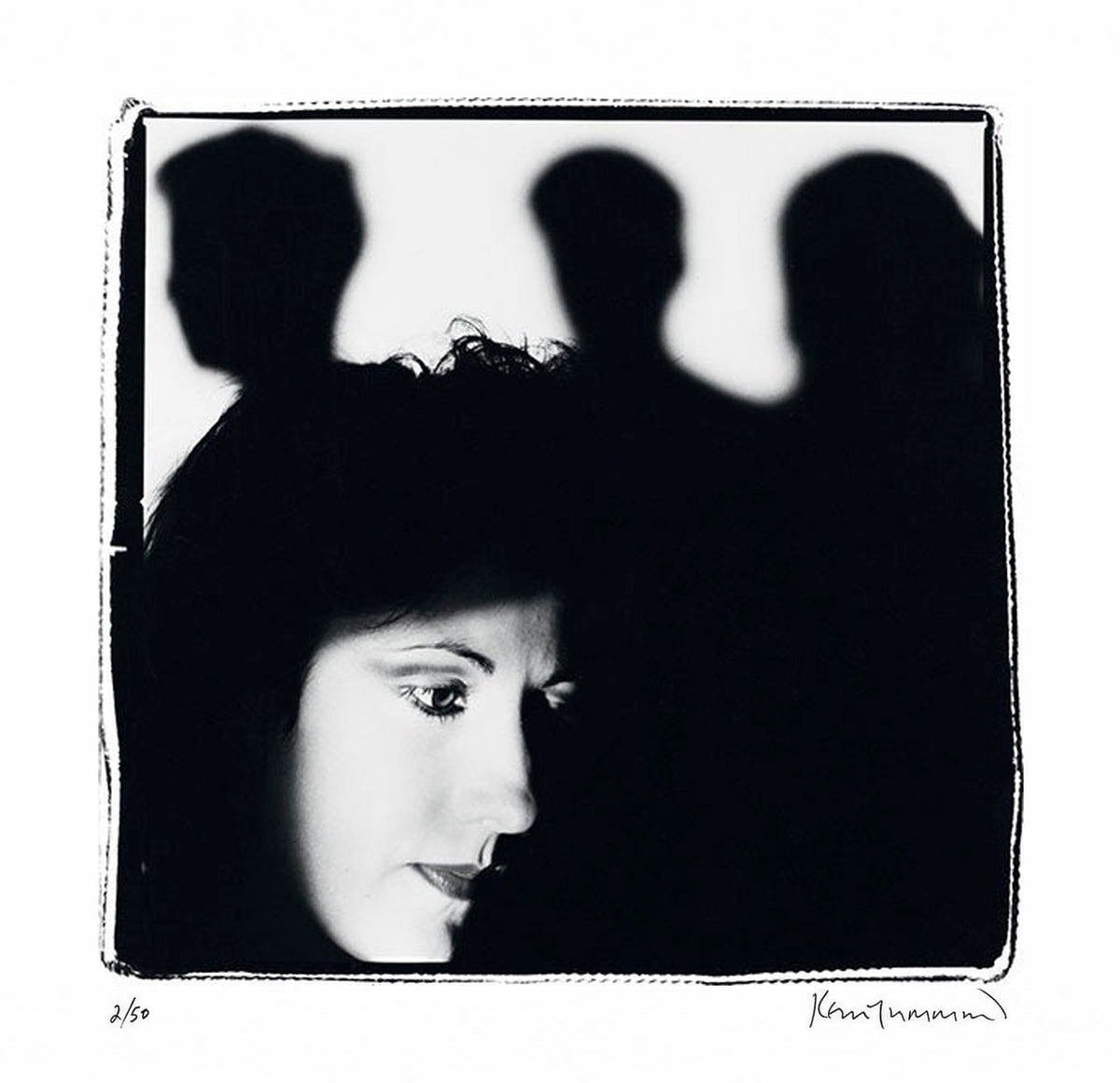 Gillian Gilbert with the band in shadow, 1985 by Kevin Cummins – Limited Edition Print.