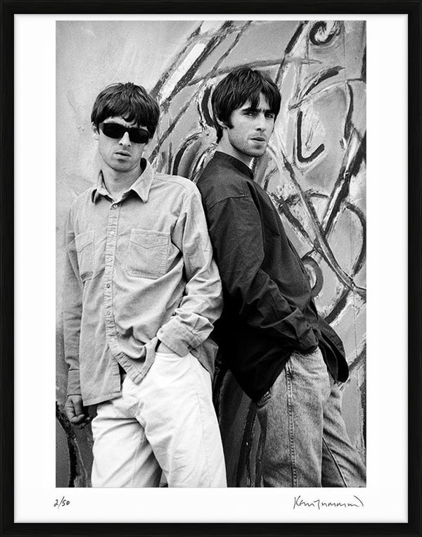 Noel and Liam Gallagher of rock band Oasis, 1994 — Limited Edition Print, framed - Kevin Cummins